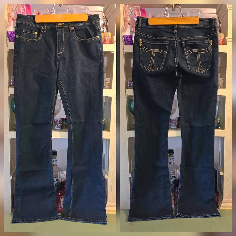 Tribal DeNime Jeans Women's 29/8 Camille Bootcut Curvy Fit Stretch Denim EUC